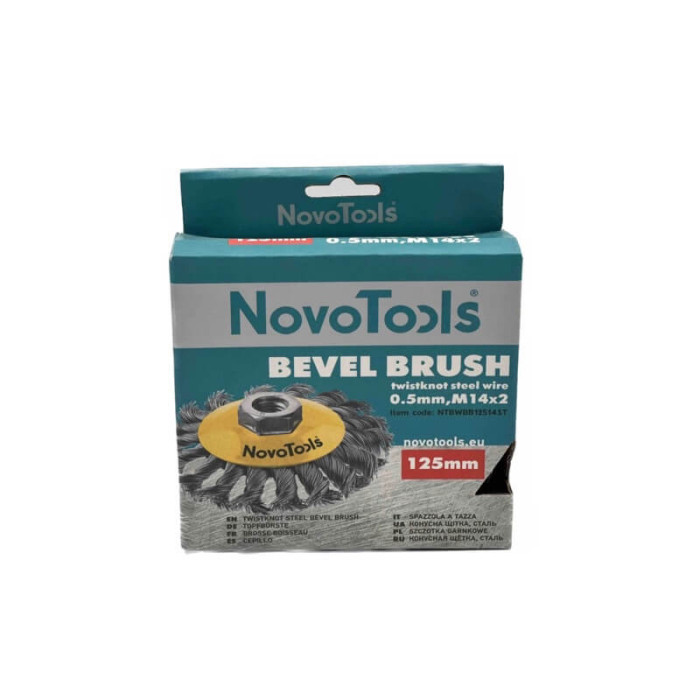Щітка конусна з пучками витого дроту NovoTools 125 мм М14 (арт. NTBWBB12514ST)