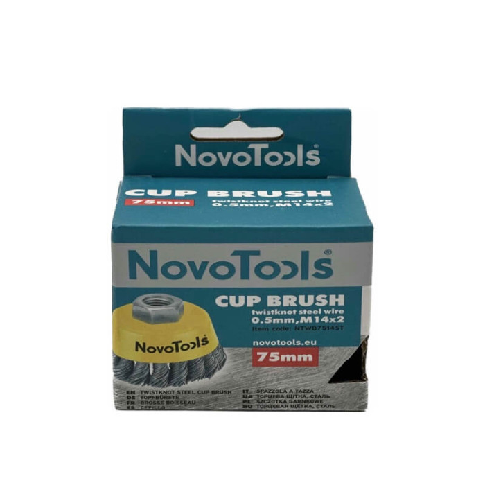 Щітка чашкова з пучками крученого дроту NovoTools 75 мм М14 (арт. NTWB7514ST)