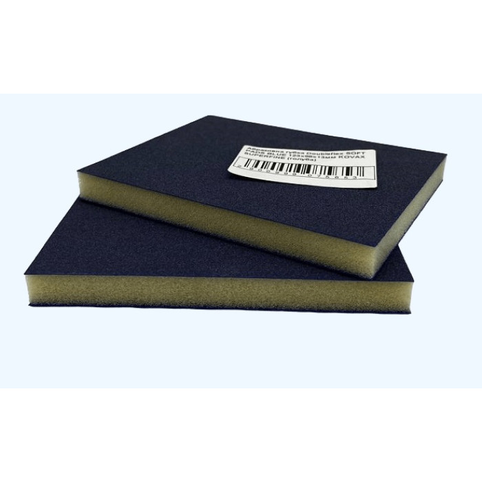 Абразивна губка Doubleflex SOFT PADS BLUE 123x98x13мм KOVAX SUPERFINE (блакитна)