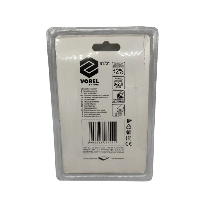 Електронний товщиномір лакофарбового покриття на металевій поверхні Vorel 81731