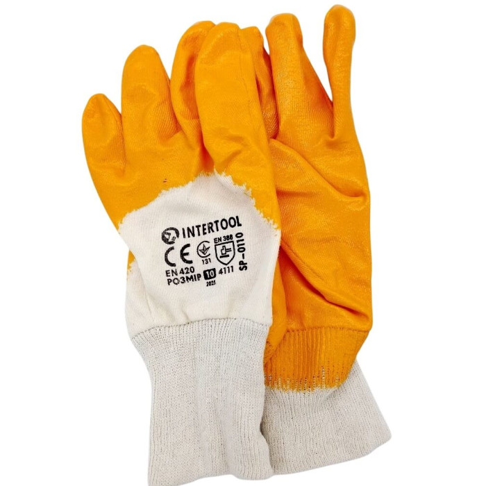 Рукавички бавовняні трикотаж покрита нітрилом на долоні 10