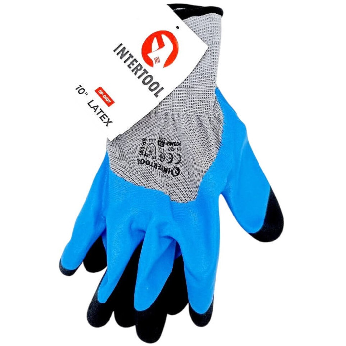 Рукавичка трикотажна, синтетична, посилена, 3/4 обливу INTERTOOL SP-0107