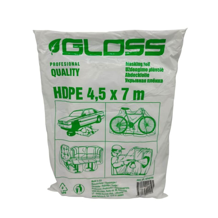 Маскувальна плівка малярська захисна (4,5 х7м) 6мкр SOLL Gloss (35шт в уп)