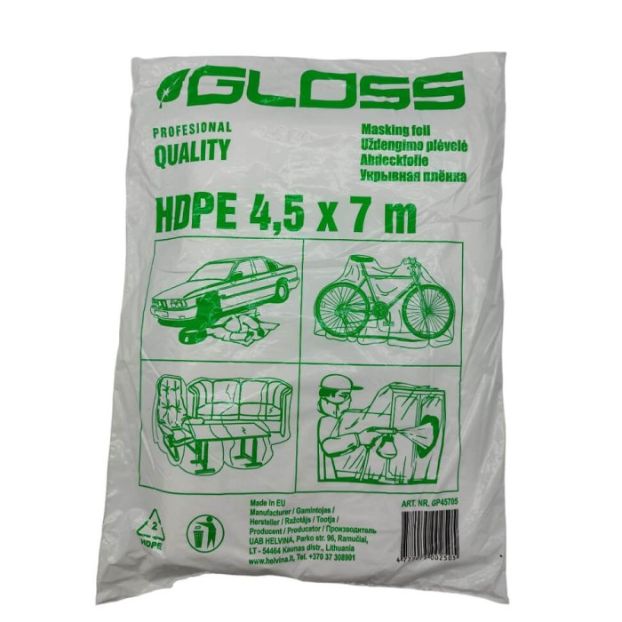 Маскувальна плівка малярська захисна (4,5 х7м) 6мкр SOLL Gloss (35шт в уп)