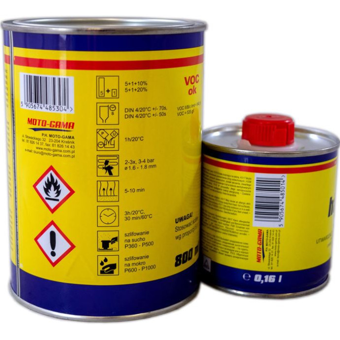 Грунт акриловий 5:1 0.8 л сірий Moto-Gama HS Fuller (відп. Harter - 160 мл)
