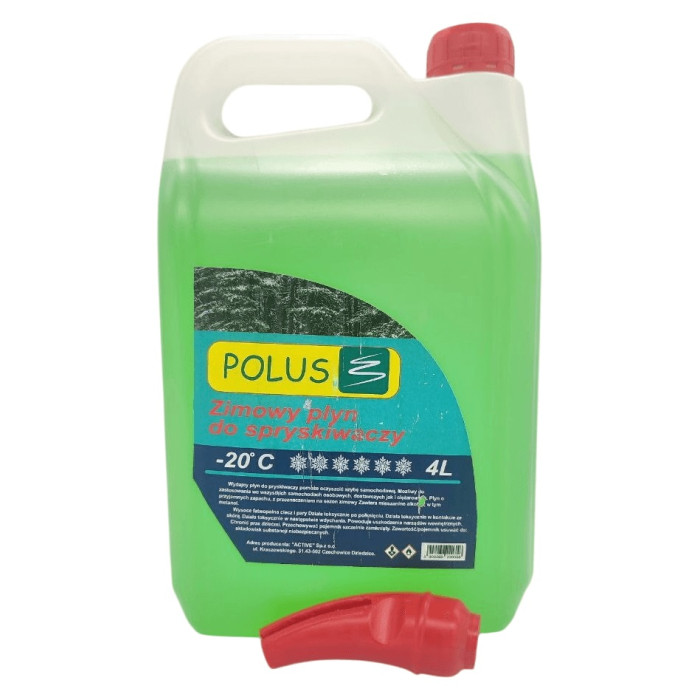 Омыватель стекла (зимний) – 20°C 4 л яблоко POLUS Польша (канистра с лейкой)