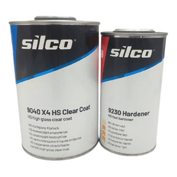 Прозорий лак 1л Silco 9040 X4 HS + 0,5л 9230 затверджувач швидкий HS