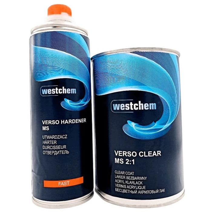 Лак акриловий безбарвний (1л + 0,5л) Westchem CLEARCOAT VERSO MS 2:1 в компл. з затверджувачем MEDIUM