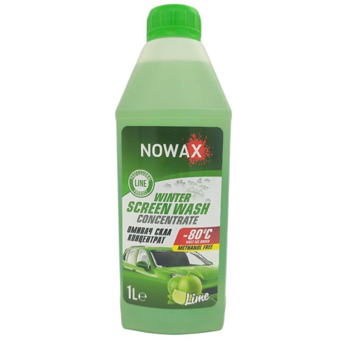 Омыватель стекла зимний концентрат NOWAX Winter Screen Wash -80*C 1л. Лайм