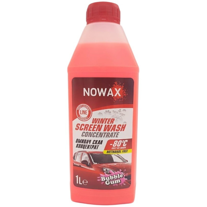 Омыватель стекла зимний концентрат NOWAX Winter Screen Wash -80*C 1л. БаблГам