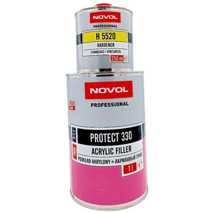 Грунт акриловий сірий (1л.+відп.0,25л.) NOVOL PROTECT 330 5+1 (арт. 37311)