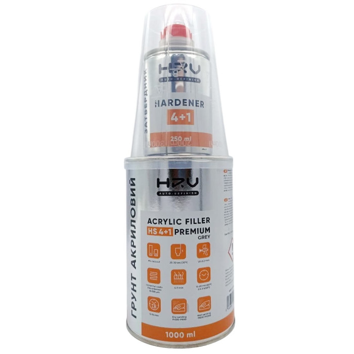 Грунт акриловий (1л.+затв.0,25л.) сірий HRV PREMIUM 540 4+1