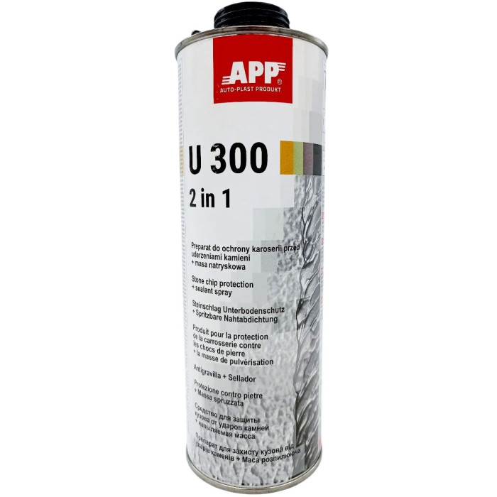 Засіб для захисту кузова та рідкий ущільнювальний герметик APP U300 2in1 чорний 1.0л