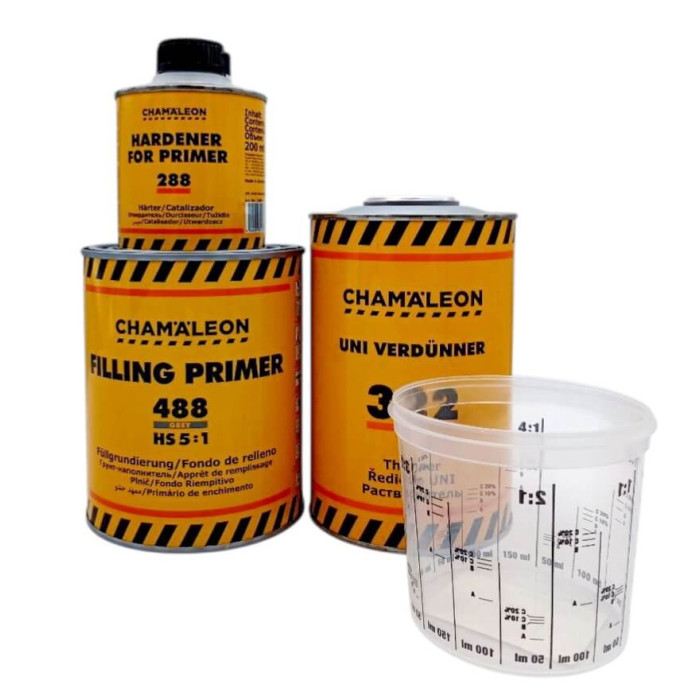 Грунт акриловий Chamaleon 488 HS 5:1 + розчинник + склянка