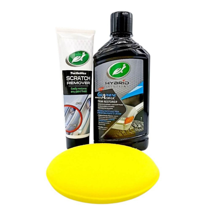 Набір відновлення Turtle Wax: засіб від подряпин + відновник пластику (аплікатор у комплекті)