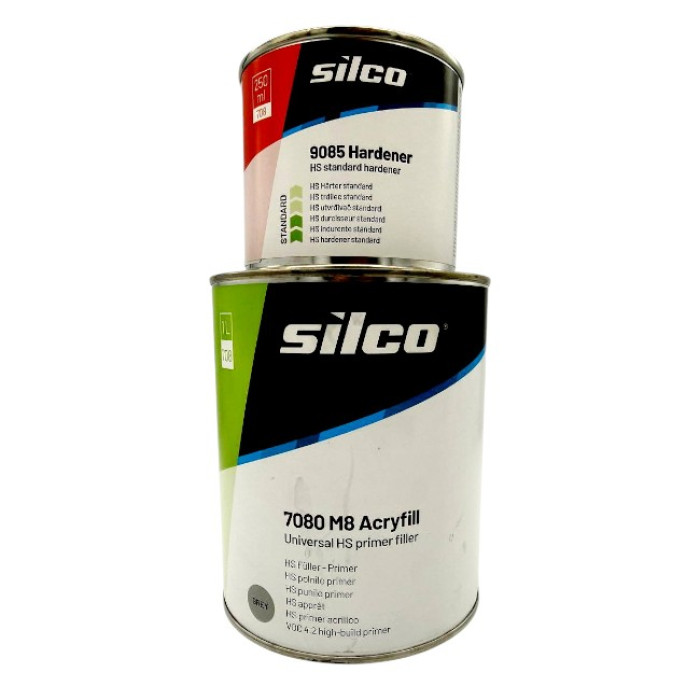 Грунт акриловий Сірий Silco 7080 HS M8 4+1, (1л.+відп. 9085 0,25л.)