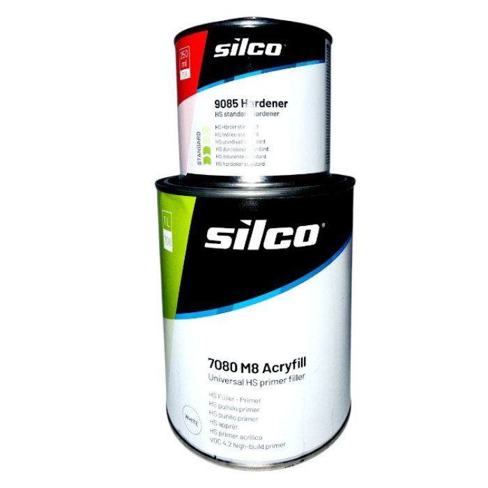 Грунт акриловий Білий Silco 7080 HS M8 4+1, (1л.+затв. 9085 0,25л.)