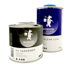 Лак безбарвний DeBeer HS 8-104, 1 л + швидкий затверджувач 0,5 л (комплект)