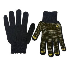 Рукавички трикотажні, жовті ПВХ точки, 60% бавовна / 40% поліестер, 10