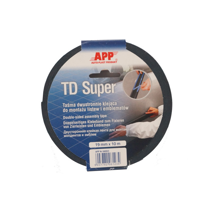 Двостороння клейка стрічка (скотч) APP синя TD Super