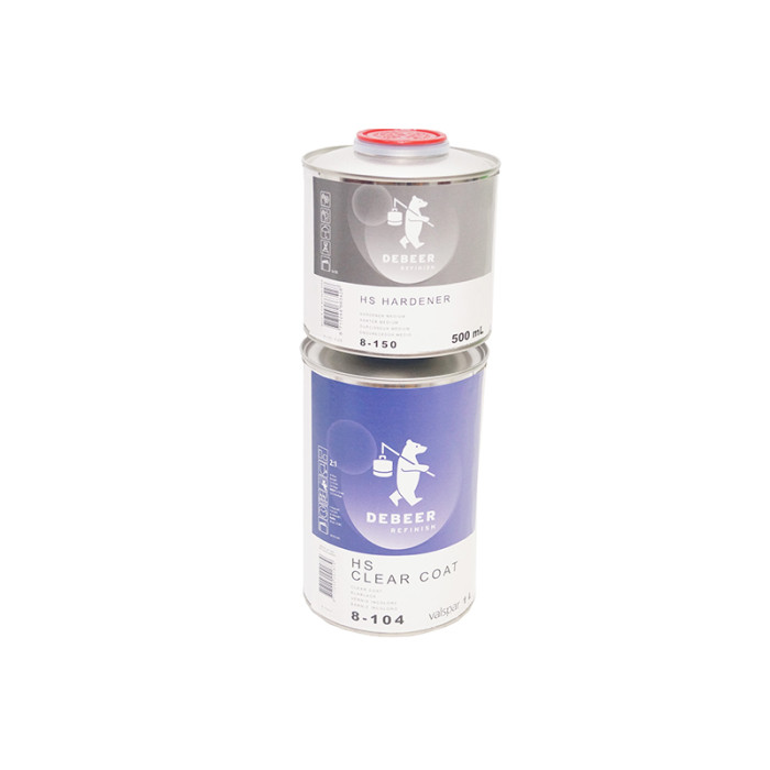Акриловий лак для авто DEBEER 8-104 HS CLEAR COAT 1л з отворювачем в комплекті