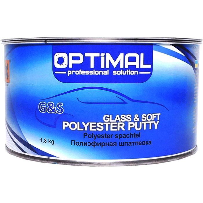 Шпаклівка зі скловолокном OPTIMAL Glass & Soft, 1,8 кг