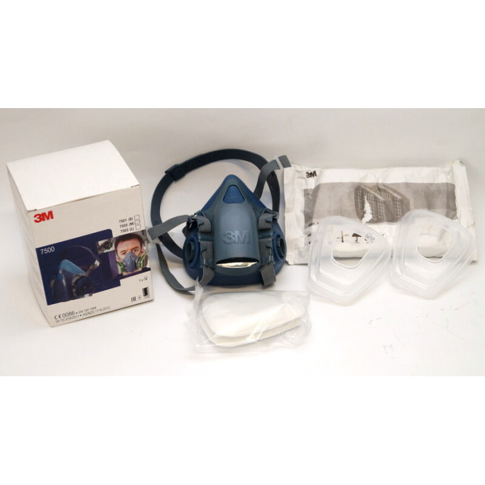 Напівмаска 3M 7502 силіконова, середня М, (з фільтрами), без голограми