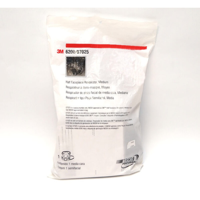 Напівмаска 3M 6200 гумова, середня М (з фільтрами)
