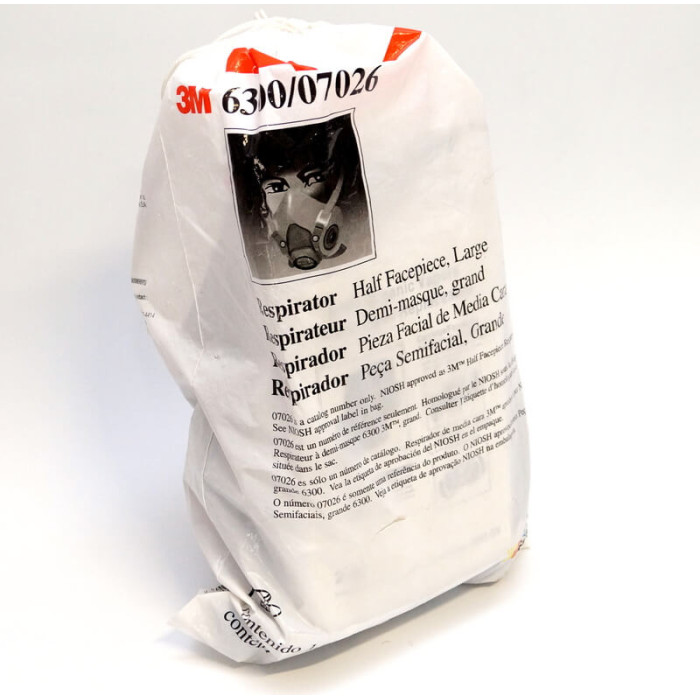 Напівмаска 3M 6300 гумова, велика L, (з фільтрами)