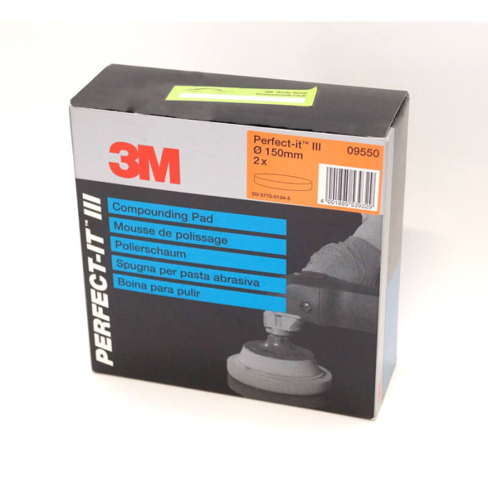 Полірувальне коло 3M 09550, помаранчевий на липучці D150 мм, твердий