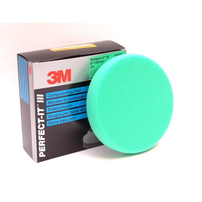 Полірувальне коло 3M. 50487, зелений на липучці D150 мм, універсальний