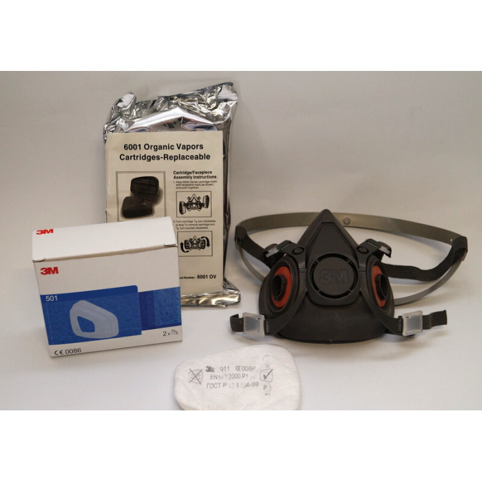 Напівмаска 3M 6300 гумова, велика L, (з фільтрами)