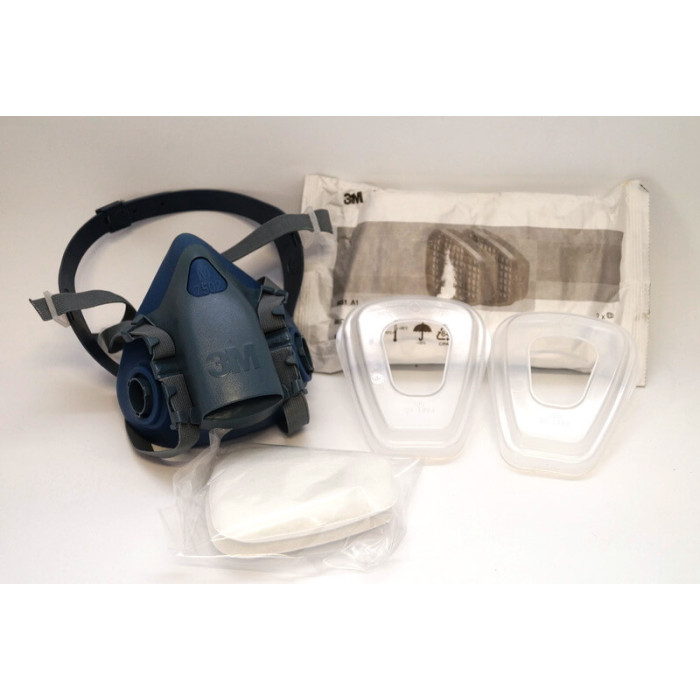 Напівмаска 3M 7502 силіконова, середня М, (з фільтрами), без голограми