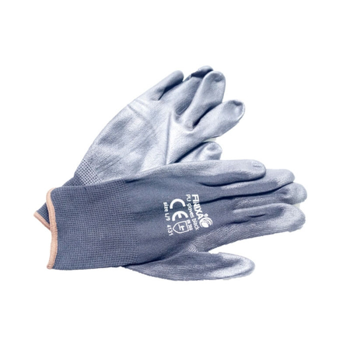 Рукавички вкриті Finixa PU чорні - 0.9/L - 12 пар ціна за пару