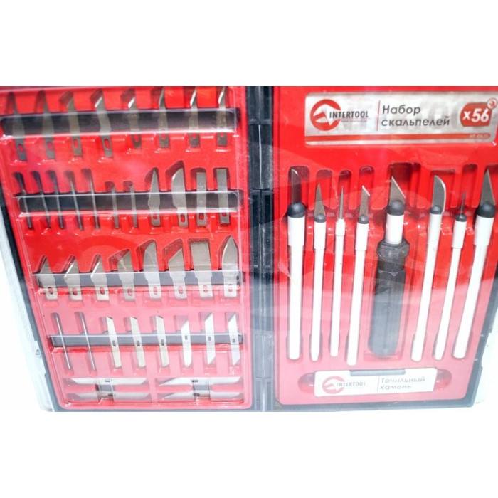 Набір скальпелів 56 од. у пластиковому футлярі INTERTOOL HT-0530