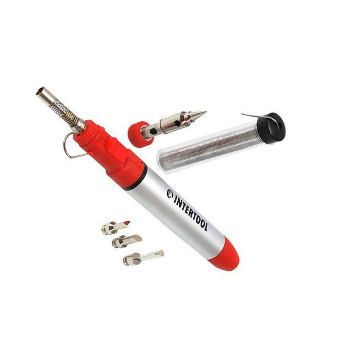 Пальник-паяльник з комплектом аксесуарів (7 шт.) Intertool GB-0005