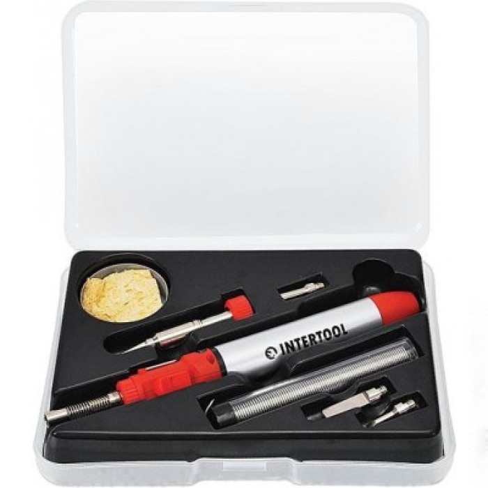 Пальник-паяльник з комплектом аксесуарів (7 шт.) Intertool GB-0005