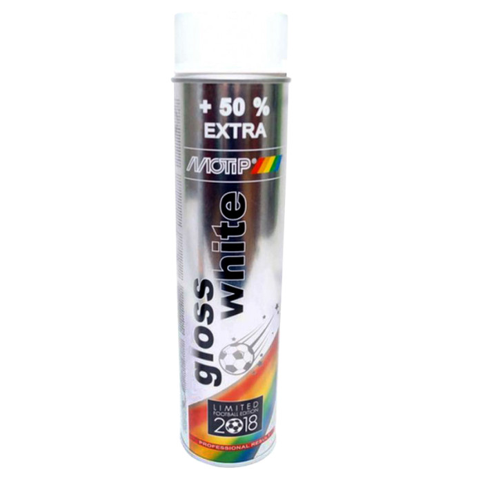 Біла глянсова фарба MOTIP в аерозолі +50% EXTRA 600мл