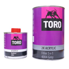 Грунт-наповнювач TORO 5+1 2К сірий акриловий 750мл+ затв.150мл
